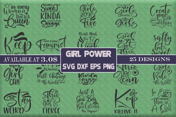 Girl Power Quotes SVG Design Bundle: Graphics for T-Shirt Designs
