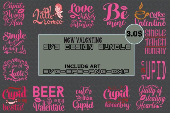 New Valentine SVG Design Bundle: Graphics & T-Shirt Designs
