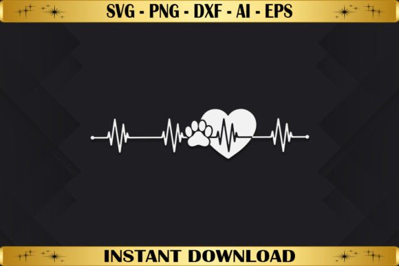 Paw Print Heartbeat Vet Tech Graphics & T-Shirt Designs