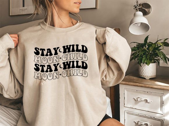 Stay Wild Moon Child Groovy Retro Tshirt Graphics