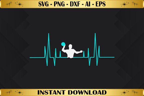 Water Polo Heart Beat Graphics for T-Shirt Designs